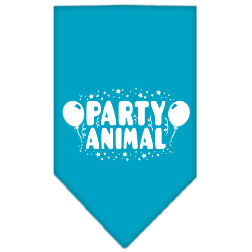 Party Animal Screen Print Bandana Turquoise Large